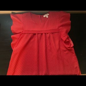 Women’s Monteau red polka dot blouse